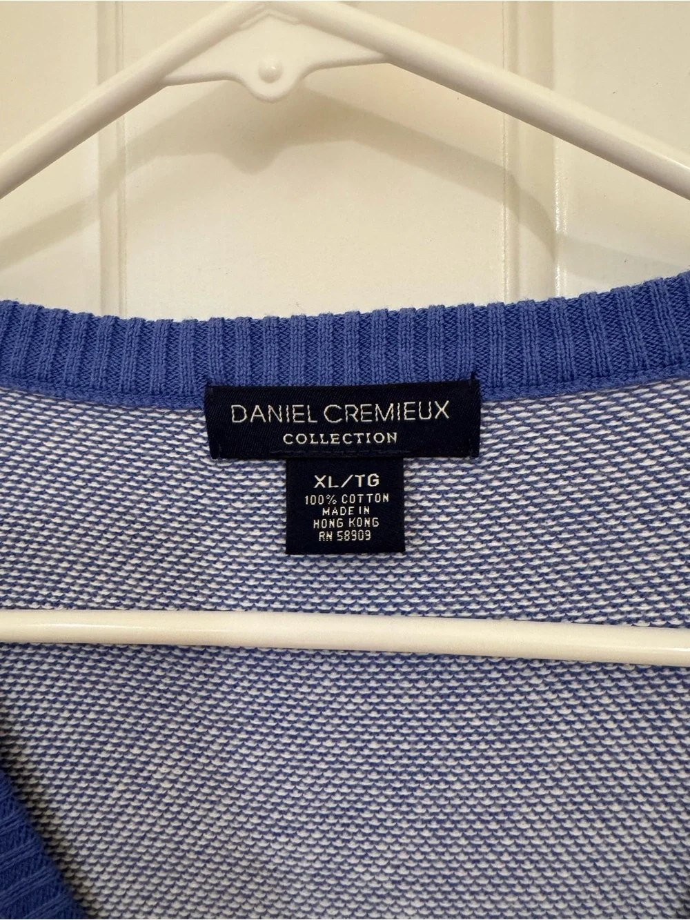 Daniel Cremieux Collection Blue Textured Knit Sweater